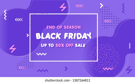 Black Friday sale inscription design template. Abstract design cards perfect for prints,flyers,banners,special offer and more. - Vector

