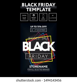 Black Friday sale inscription design template. Black Friday banner. Vector flyer