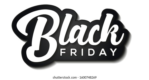 Black Friday sale inscription design template. Black Friday Super Sale offer. Discount offer presentation. Creative concept for sales season. Black Friday banner. Black lettering Vector illustration
