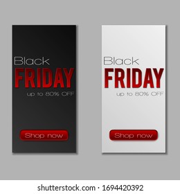 Black Friday sale inscription design template.   Super Sale offer. Discount offer presentation. Creative concept for sales season.  banner for stories. Vector illustration on black background