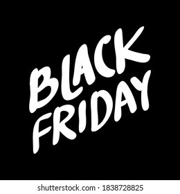 Black friday sale inscription design template. Black friday banner with doodle or hand lettering style . Vector illustration