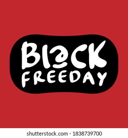 Black friday sale inscription design template. Black friday banner with doodle or hand lettering style . Vector illustration 