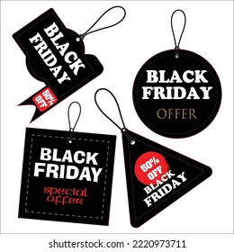 Black Friday Sales Inschrift Design-Vorlage. Black Friday Tags