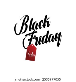 Plantilla de diseño de inscripción de venta de Black Friday. Anuncio del Viernes Negro. Ilustración vectorial