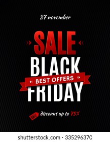 Black friday sale inscription design template. Black friday sale poster