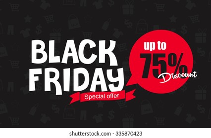 Black Friday sale inscription design template. banner. Vector illustration