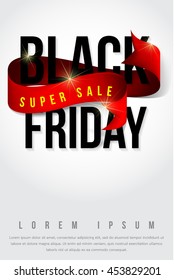 Black Friday sale inscription design template. Black Friday banner. Vector illustration