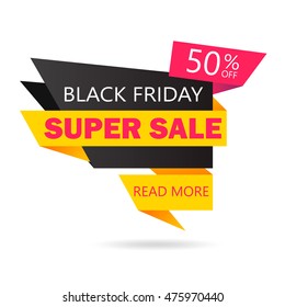 Black Friday sale inscription design template. Black Friday banner. Vector illustration