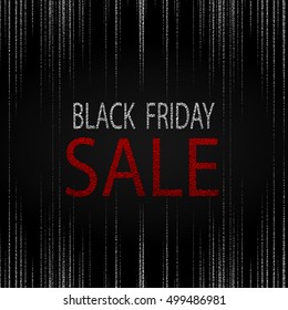 Black Friday sale inscription design template. Black friday silver sale banner decoration. Vector illustration.