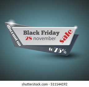 Black Friday sale inscription design template. Black Friday banner. Vector illustration