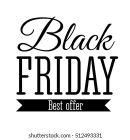 Black Friday sale inscription design template. Banner. Vector illustration