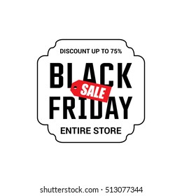 Black Friday sale inscription design template. Black Friday banner. Black Friday Sale Poster. Black Friday Calligraphic Advertising Poster design. Sale Discount Banner Label style. Vector illustration