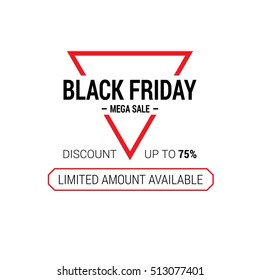 Black Friday sale inscription design template. Black Friday banner. Black Friday Sale Poster. Black Friday Calligraphic Advertising Poster design. Sale Discount Banner Label style. Vector illustration