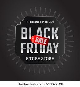Black Friday sale inscription design template. Black Friday banner. Black Friday Sale Poster. Black Friday Calligraphic Advertising Poster design. Sale Discount Banner Label style. Vector illustration