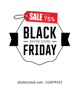 Black Friday sale inscription design template. Black Friday banner. Black Friday Sale Poster. Black Friday Calligraphic Advertising Poster design. Sale Discount Banner Label style. Vector illustration