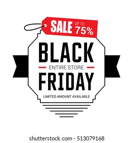 Black Friday sale inscription design template. Black Friday banner. Black Friday Sale Poster. Black Friday Calligraphic Advertising Poster design. Sale Discount Banner Label style. Vector illustration