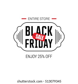 Black Friday sale inscription design template. Black Friday banner. Black Friday Sale Poster. Black Friday Calligraphic Advertising Poster design. Sale Discount Banner Label style. Vector illustration