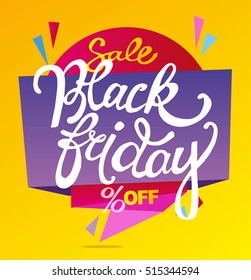 Black Friday sale inscription design template. Black Friday banner. Vector illustration