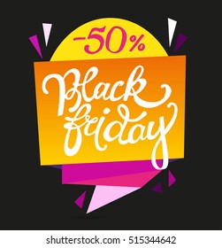 Black Friday sale inscription design template. Black Friday banner. Vector illustration
