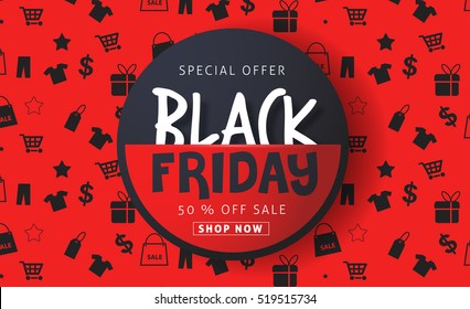 Black Friday sale inscription design template.Vector illustration