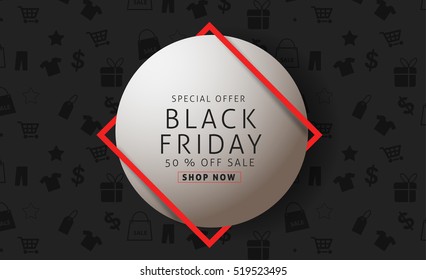 Black Friday sale inscription design template. Vector illustration