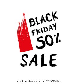 Black Friday sale inscription design template. Black Friday banner. Vector illustration