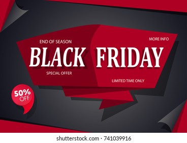Black Friday sale inscription design template. Black Friday banner. Vector illustration