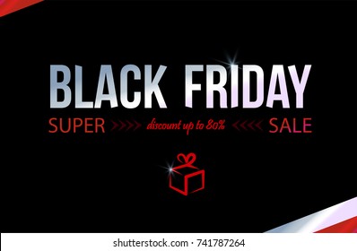 Black Friday sale inscription design template. Black Friday banner. Vector illustration