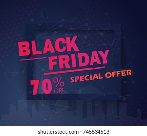 Black Friday sale inscription design template. Black Friday banner. Special offer. Vector illustration EPS10