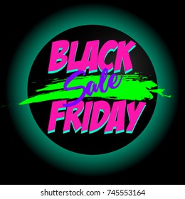 Black Friday sale inscription design template. Black Friday banner. Vector illustration