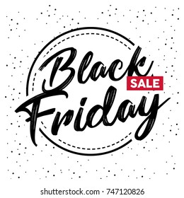 Black Friday sale inscription design template. Vector illustration. Sales, offers and discount. The biggest discounts of the year