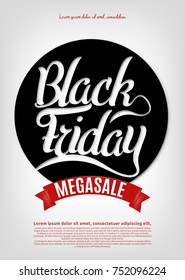 Black Friday sale inscription design template. Black Friday banner. Vector illustration.