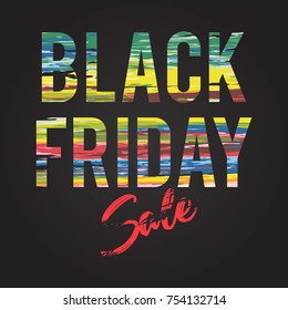 Black Friday sale inscription design template. Black Friday banner. Vector illustration