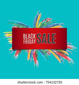 Black Friday sale inscription design template. Black Friday banner. Vector illustration
