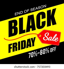 Black Friday sale inscription design template. Banner layout design. Vector illustration