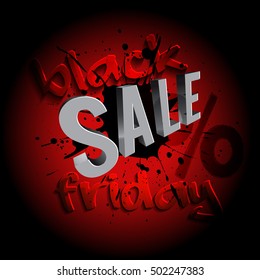Black Friday sale. The inscription on black and red background.