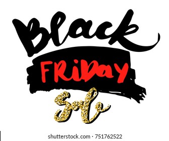 Black Friday sale inscription on abstract ink blots. Black Friday template for your banner or poster. Sale and discount. Black friday sale banner Vector illustration