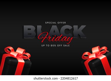 Black Friday Sale Invitation Card. Vector Illustration EPS10