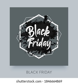 Black friday sale label. Abstract vector ad banner template layout. Design element concept.