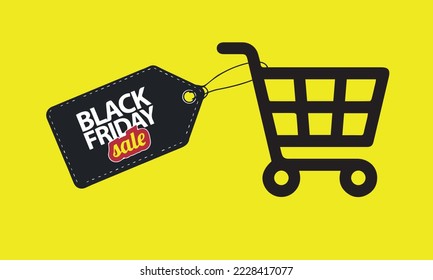 Black Friday sale black label ad, vector illustration