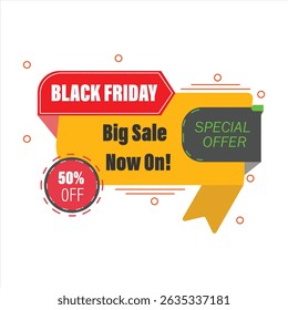 Black Friday Sale Label  Bold and  Modern Banner Design