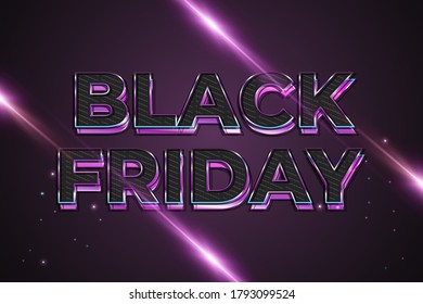 Black Friday Sale Label with Colorful Vibrant Text