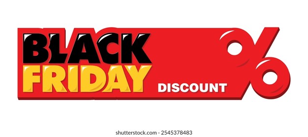 Etiqueta de venda Black Friday com espaço de cópia para sua porcentagem de desconto. Modelo de vetor no plano de fundo transparente