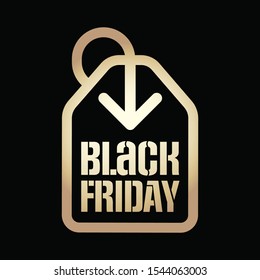 Black Friday Sale label icon. Vector illustration.