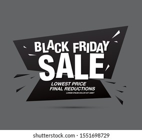 black friday sale label layout design, vector illustration
