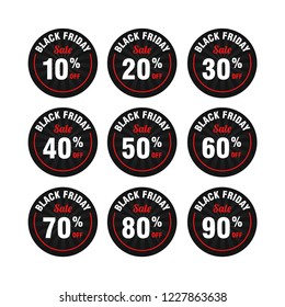 Black Friday Sale Label Sticker Logo Design Vector Template