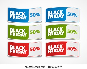 Black friday sale label, sticker and coupon.