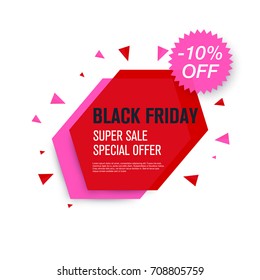 Black friday sale label. Stock vector eps10. Weekend sale banner, special offer