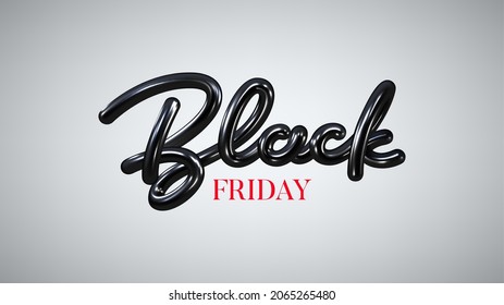 Black Friday Sale label template. Realistic 3d lettering. Black Friday lettering for decoration promotional discount event. Vector illustration for decoration sale banners, cards, posters, flyers.