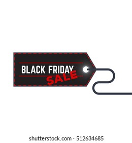 Black friday sale label with thread vector illustration.